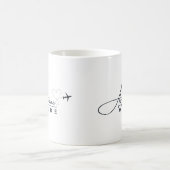 Mug Mode avion, Voyage, Script minimal, Aviation (Centre)