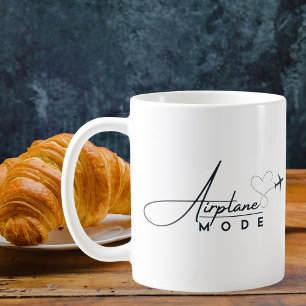 Mug Mode Avion, Voyage, Script Minimaliste, Aviation