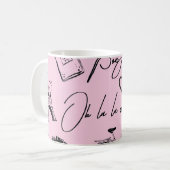 Mug Mode, calligraphie, Tour Eiffel, lèvres (Devant gauche)
