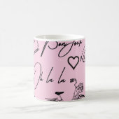 Mug Mode, calligraphie, Tour Eiffel, lèvres (Centre)