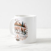 Mug Mode Camping, Symboles de Camping Typographie Rétr (Devant gauche)