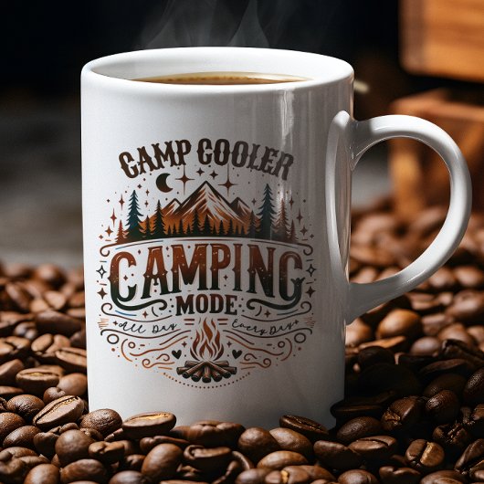 Mug Mode Camping, Symboles de Camping Typographie Rétr