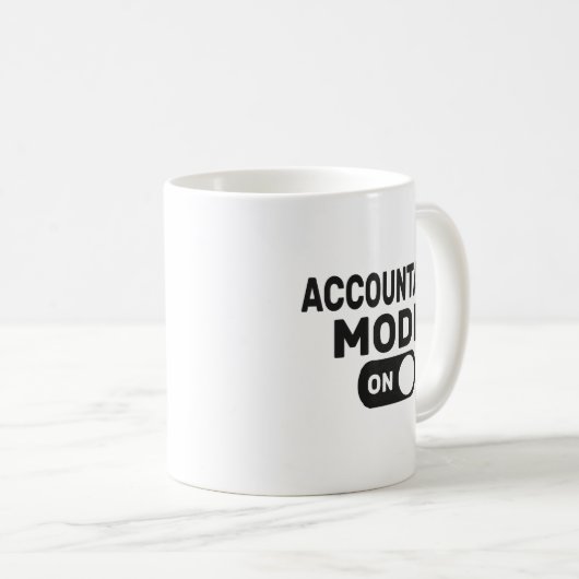Mug Mode comptable activé, Comptable amusant (Devant droit)