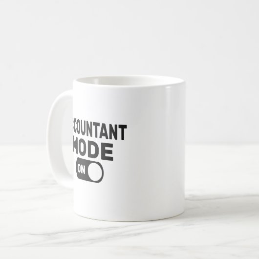Mug Mode comptable activé, Comptable amusant (Devant gauche)