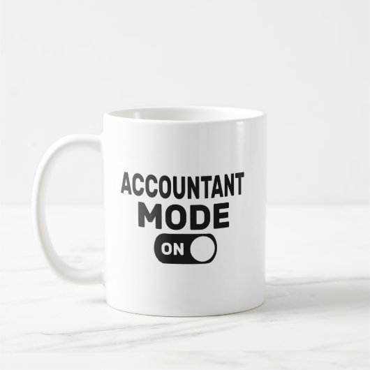 Mug Mode comptable activé, Comptable amusant (Gauche)