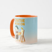 Mug Mode Créatif Activé : Peintre Chien Bichon Artiste (Devant gauche)