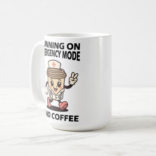 Mug Mode d'urgence actif - Alimenté par café (Devant gauche)
