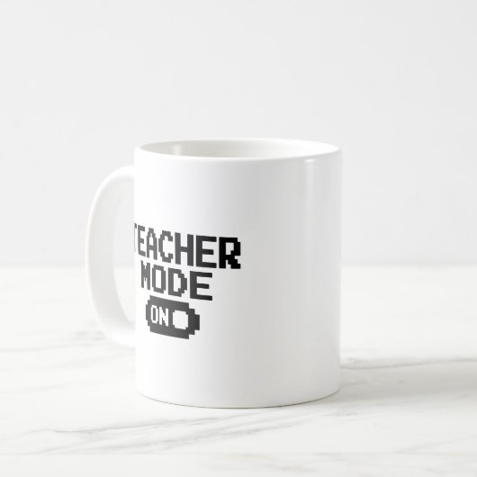 Mug "Mode enseignant sur" Appréciation de l'enseignant (Devant gauche)