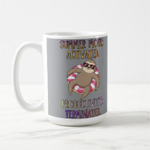 Mug Mode Été Activé – Paresseux de Dessin Animé sur Be