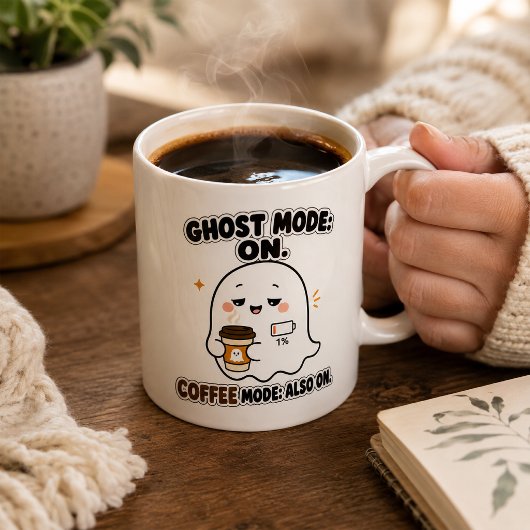 Mug Mode Fantôme Activé Mode Café Aussi Activé Drôle I
