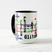 Mug Mode Glitch — Conception de Glitch Numérique Cyber (Devant gauche)