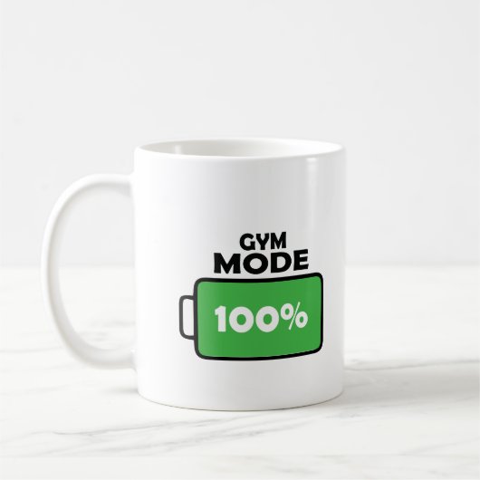 Mug Mode Gym 100% Pleine Charge Motivation Louveur de  (Gauche)