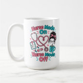 Mug Mode Infirmière Activé Désactivé Design Drôle de V (Gauche)