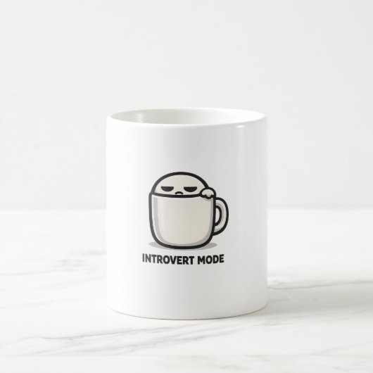 Mug Mode Introverti Activé - Personnage Mignon Fatigué (Centre)
