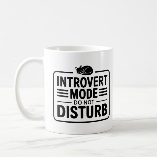 Mug Mode Introverti Ne Pas Déranger Typographie Minima (Gauche)