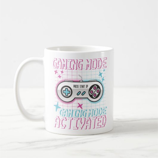 Mug Mode Jeu Activé Retro Pixel Gamer Design (Gauche)