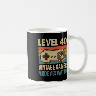 Mug Mode Joueur Rétro Niveau 40 Activé Vintage 