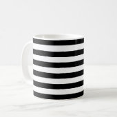 Mug Mode Luxe Lrayures noir et blanc tendance Cute (Devant gauche)