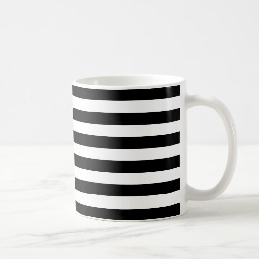 Mug Mode Luxe Lrayures noir et blanc tendance Cute (Droite)