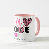 Mug Mode maman moderne Café Coeur rose (Devant droit)