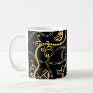 Mug Mode motif à chaîne dorée, Illustrati