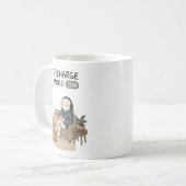 Mug Mode Recharge Activé Mème Drôle d'Introverti (Devant gauche)
