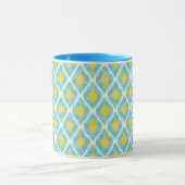 Mug Mode tribal moderne ikat blue-jaunat (Centre)