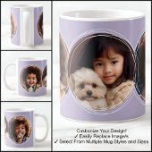 Mug Modèle 3 Photos circulaires Collage Lilac C123