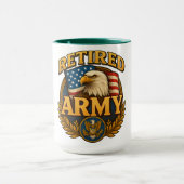 Mug Modèle ARMY Retraité avec drapeau et aigle (Centre)