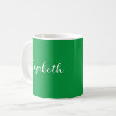 Mug Modèle Calligraphié Ajouter Votre Nom Kelly Green (Devant gauche)
