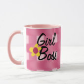 Mug Modèle carreaux rose patronne (Gauche)