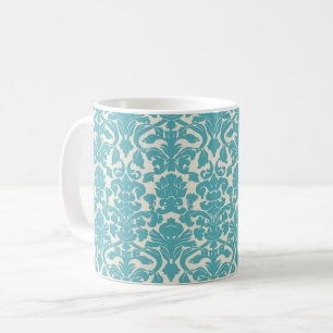 Mug Modèle Damas, Damas bleu, Damas français