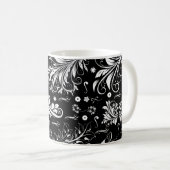 Mug Modèle Damask, Damask français, noir et blanc (Devant droit)
