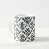 Mug Modèle Damask, Damask français, noir et blanc (Devant gauche)