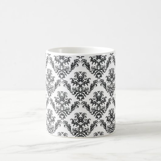 Mug Modèle Damask, Damask français, noir et blanc (Centre)