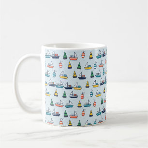 Mug Modèle de bateaux et de bouées de port