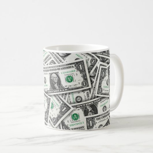Mug Modèle de billet d'un dollar (Devant droit)