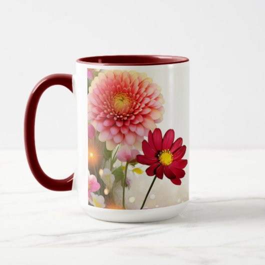 Mug Modèle de bouquet de fleurs, (Gauche)