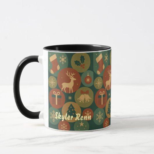 Mug Modèle de cercles de Noël (Gauche)