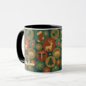 Mug Modèle de cercles de Noël (Devant gauche)