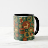 Mug Modèle de cercles de Noël (Devant droit)