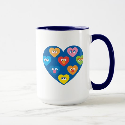 Mug Modèle de cœurs de la rue Sésame pour la Saint-Val (Droite)