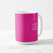 Mug Modèle de couleur vive rose du logo du client (Devant droit)
