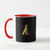 Mug Modèle de cricket, d'osier, de batte et de balle (Gauche)
