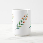 Mug Modèle de feuille vert sauge | Cahier à spirale bo (Centre)