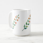 Mug Modèle de feuille vert sauge | Cahier à spirale bo (Devant gauche)