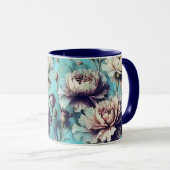 Mug Modèle de fleurs abstraites design 1 (Devant droit)