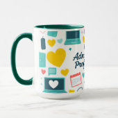 Mug Modèle de jour administratif avec des icônes de bu (Gauche)