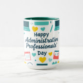 Mug Modèle de jour administratif avec des icônes de bu (Centre)