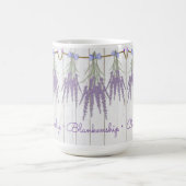 Mug Modèle de monogramme à fleurs de lavande rustique (Centre)